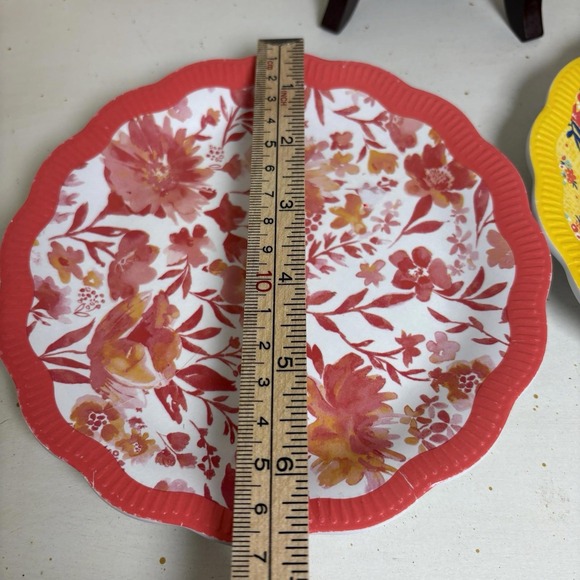 Pioneer Woman Painterly‎ Floral Prairie Melamine Appetizer Snack Plates Set Of 3 - Picture 3 of 12
